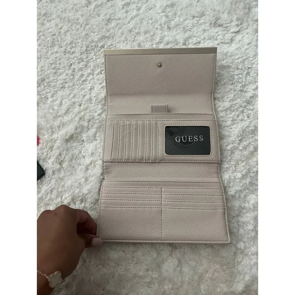 Guess Blush Pink Water color Brush Strokes Long Wallet
